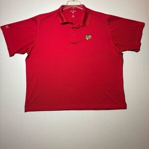 Men's Chicago Blackhawks Antigua Red Tribute Polo Size XL